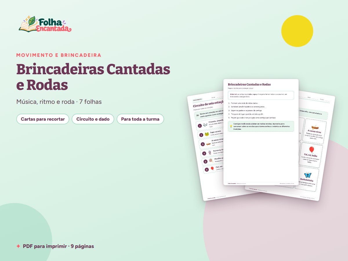 Capa da atividade Brincadeiras Cantadas e Rodas
