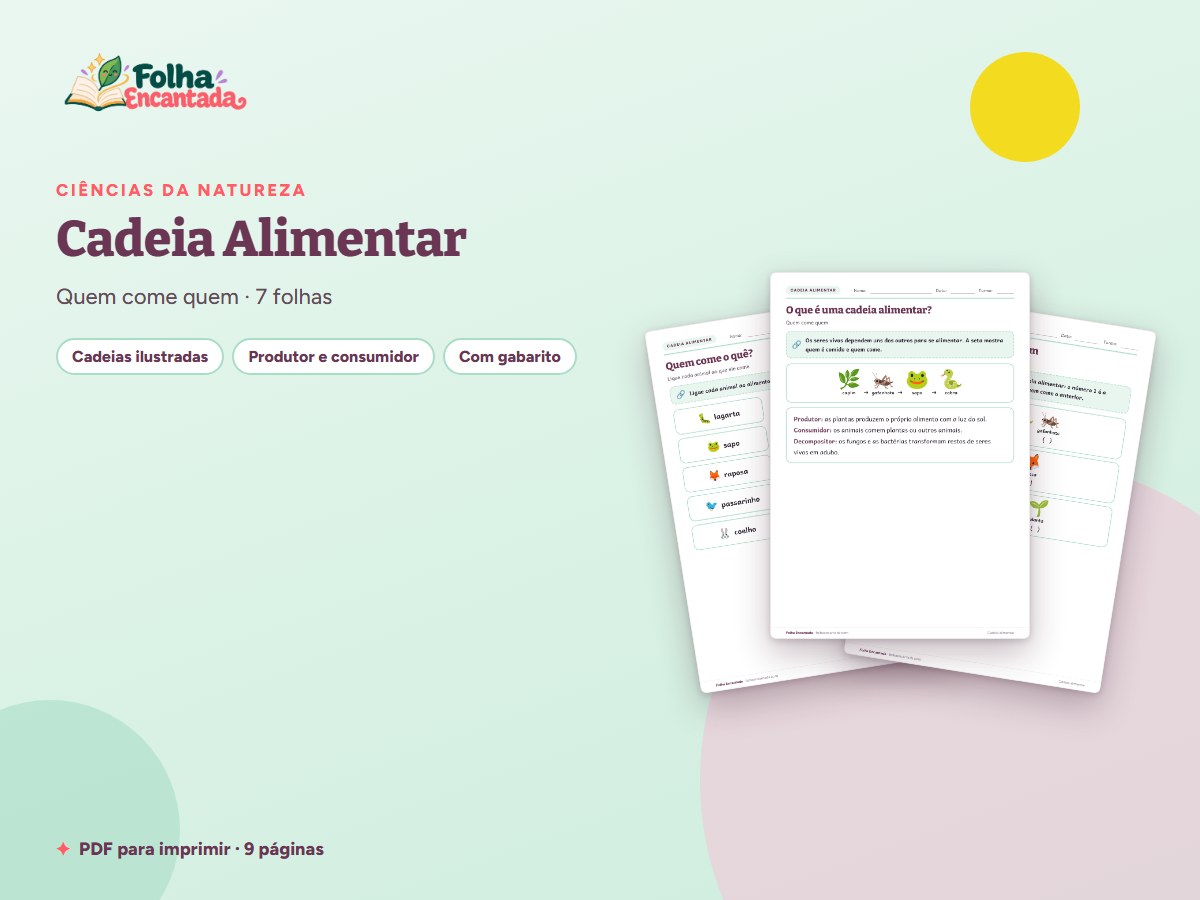 Capa da atividade Cadeia Alimentar em Atividades