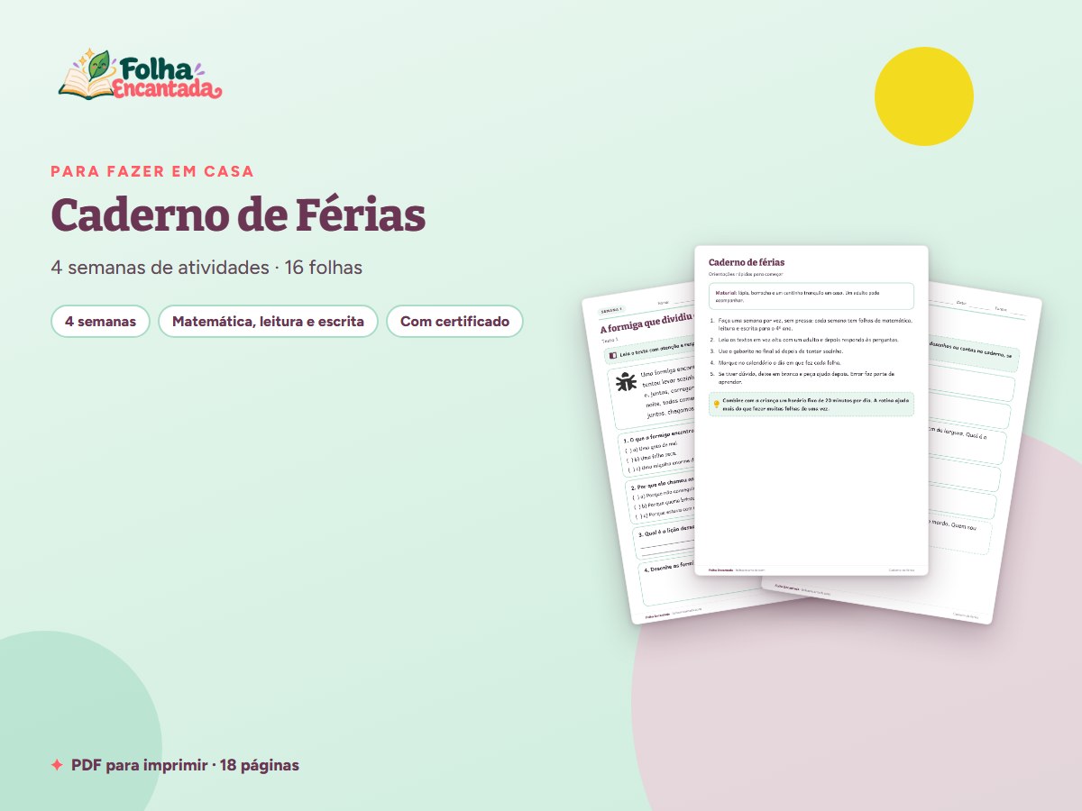 Capa da atividade Caderno de Férias: 4º ano
