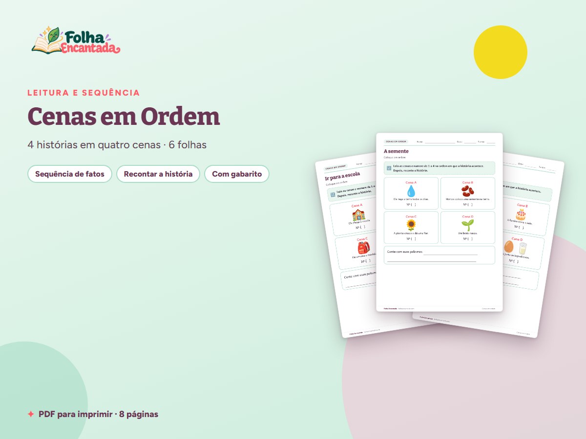 Capa da atividade Cenas em Ordem: Histórias para Reordenar