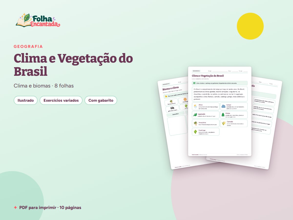 Capa da atividade Clima e Vegetação do Brasil