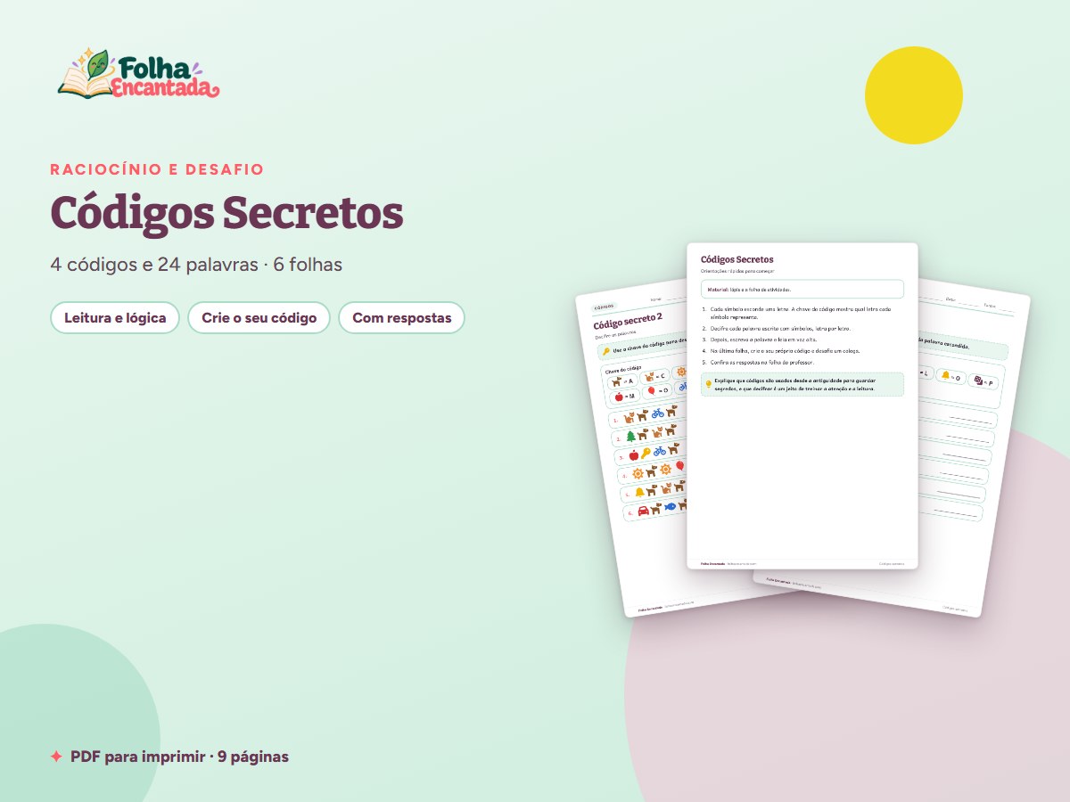 Capa da atividade Códigos Secretos: Decifre as Palavras
