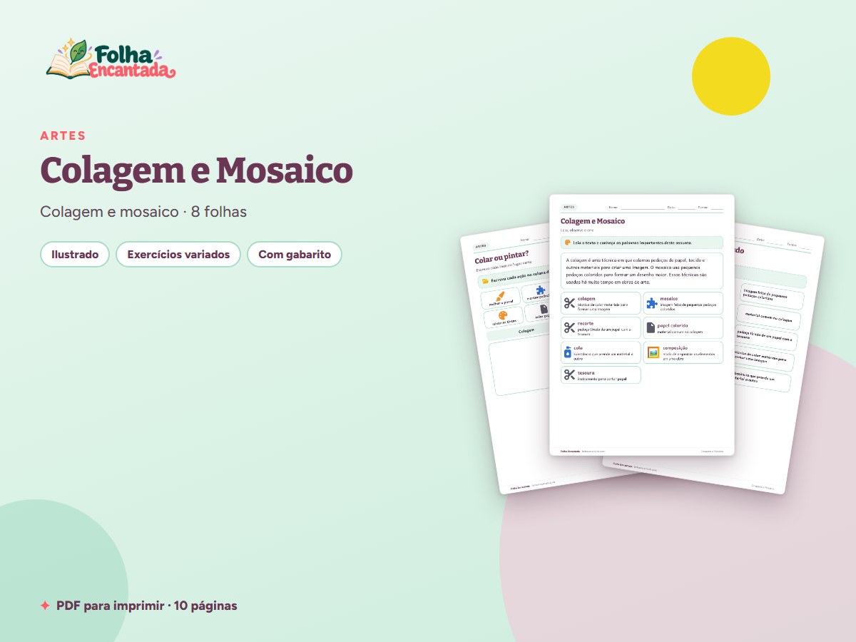 Capa da atividade Colagem e Mosaico