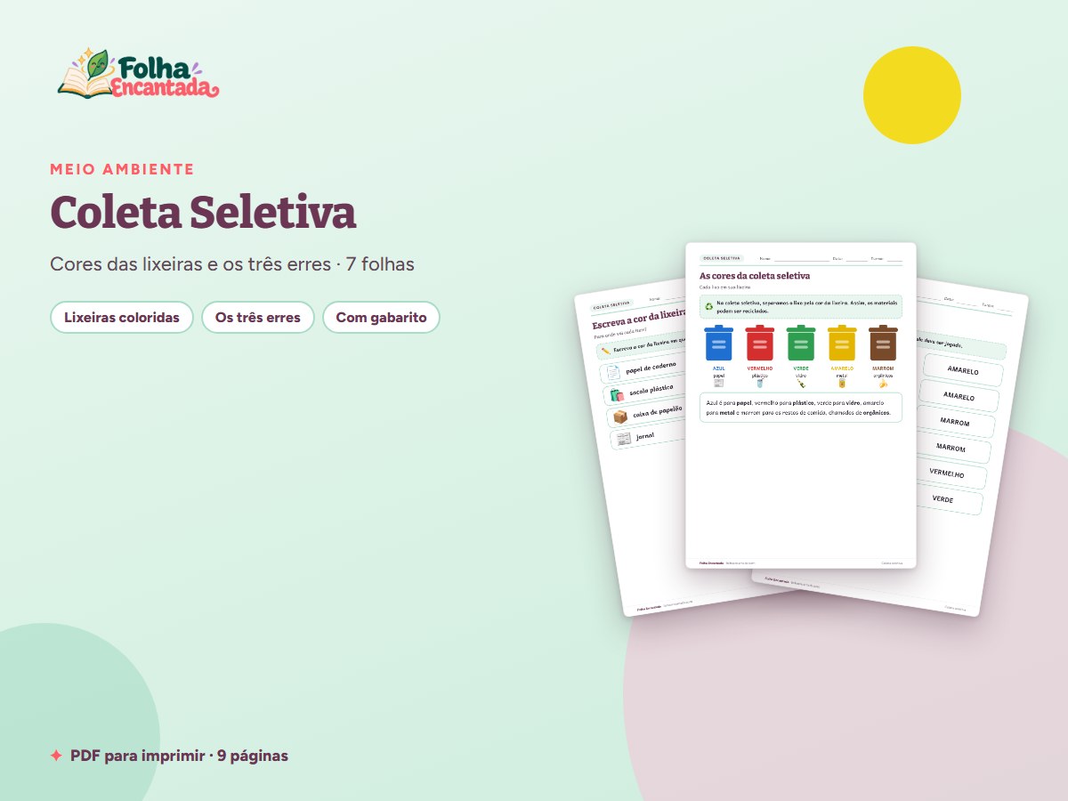 Capa da atividade Coleta Seletiva: Reciclagem em Atividades