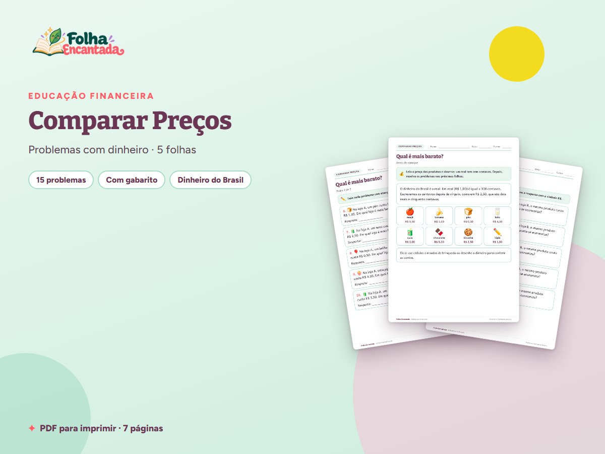 Capa da atividade Comparar Preços: Qual Loja é Mais Barata?