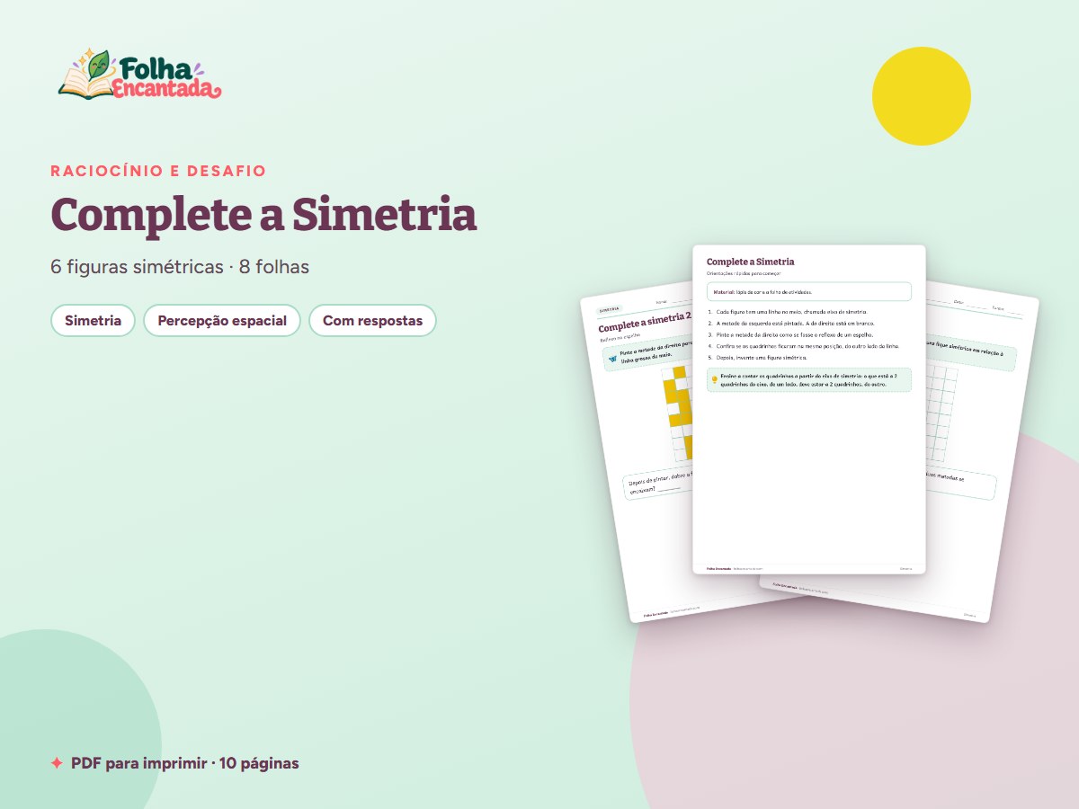 Capa da atividade Complete a Simetria: Espelho e Reflexo