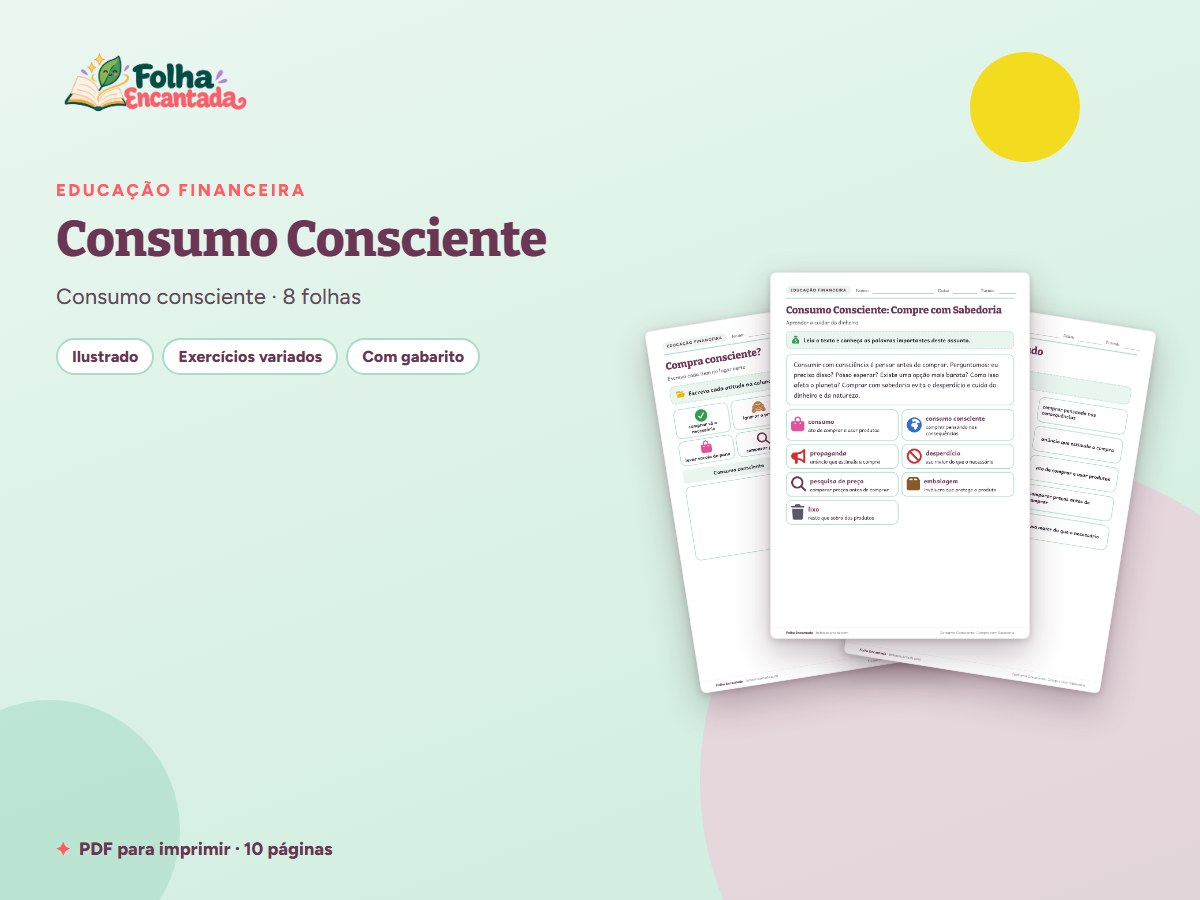 Capa da atividade Consumo Consciente: Compre com Sabedoria
