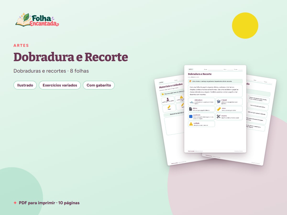 Capa da atividade Dobradura e Recorte