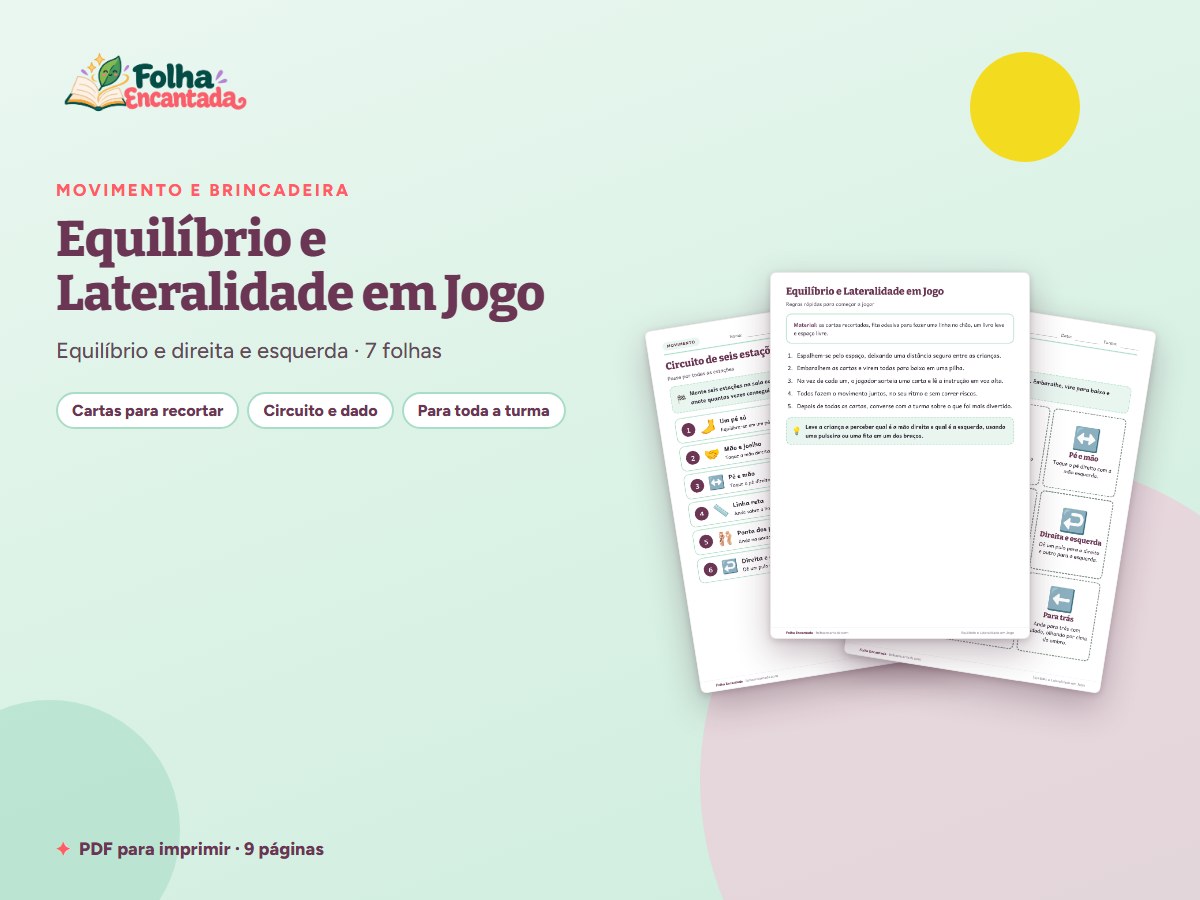 Capa da atividade Equilíbrio e Lateralidade em Jogo