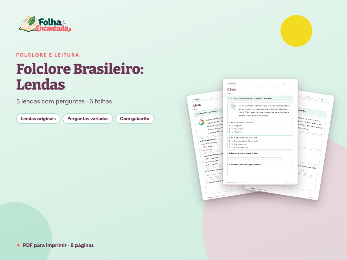 Capa da atividade Folclore Brasileiro: Lendas e Interpretação de Texto