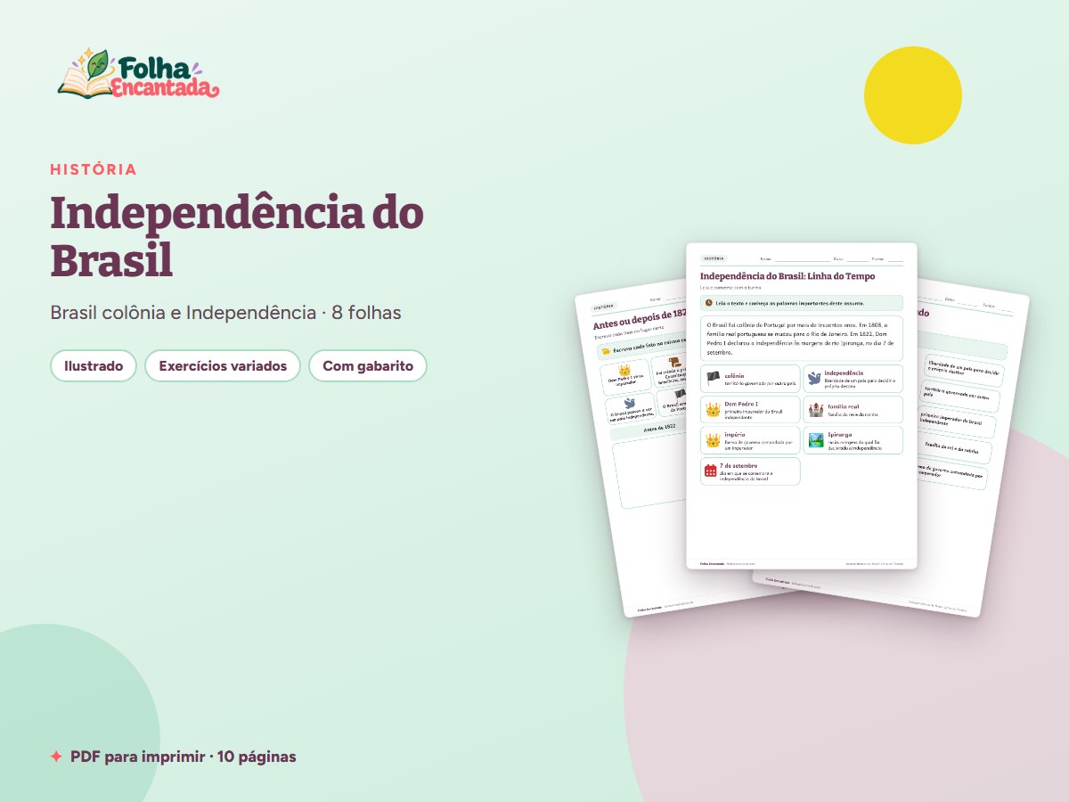 Capa da atividade Independência do Brasil: Linha do Tempo