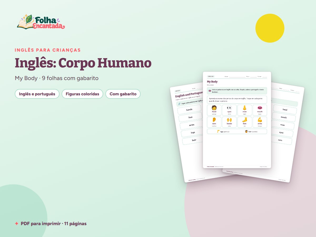 Capa da atividade Inglês para Crianças: Corpo Humano