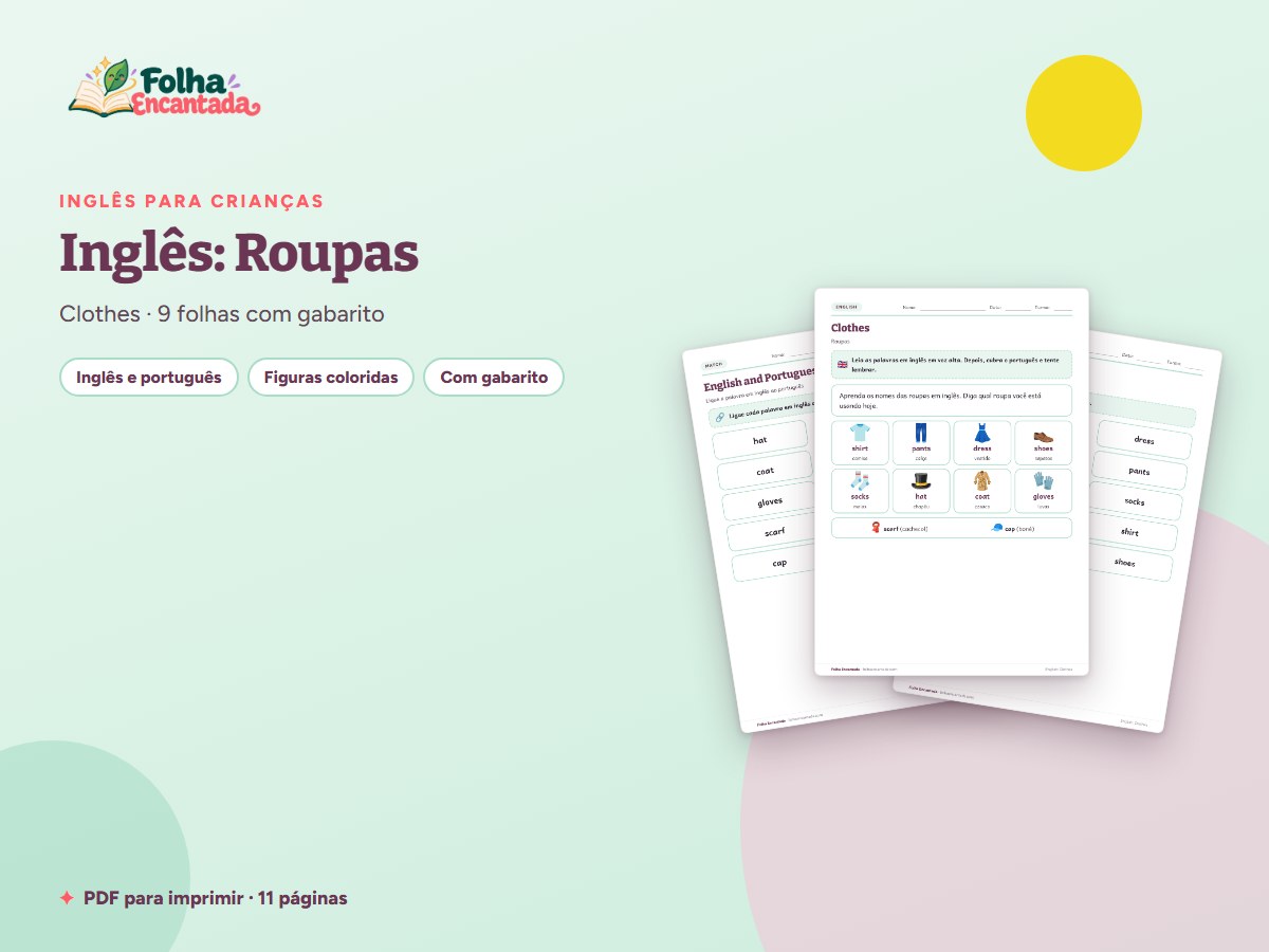 Capa da atividade Inglês para Crianças: Roupas