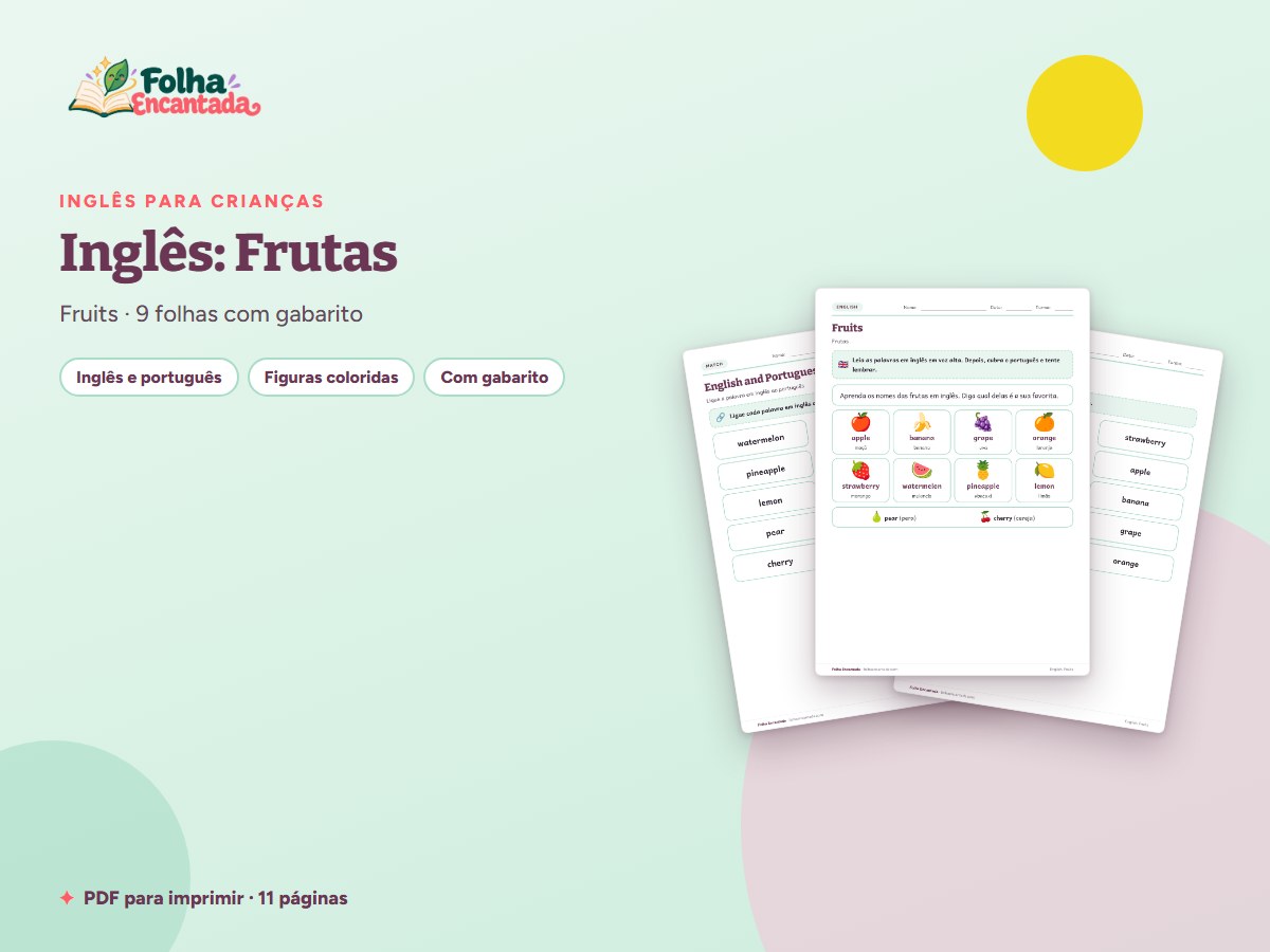 Capa da atividade Inglês para Crianças: Frutas