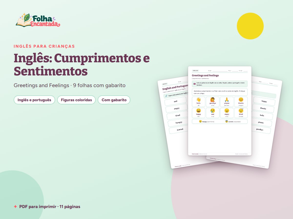 Capa da atividade Inglês para Crianças: Cumprimentos e Sentimentos