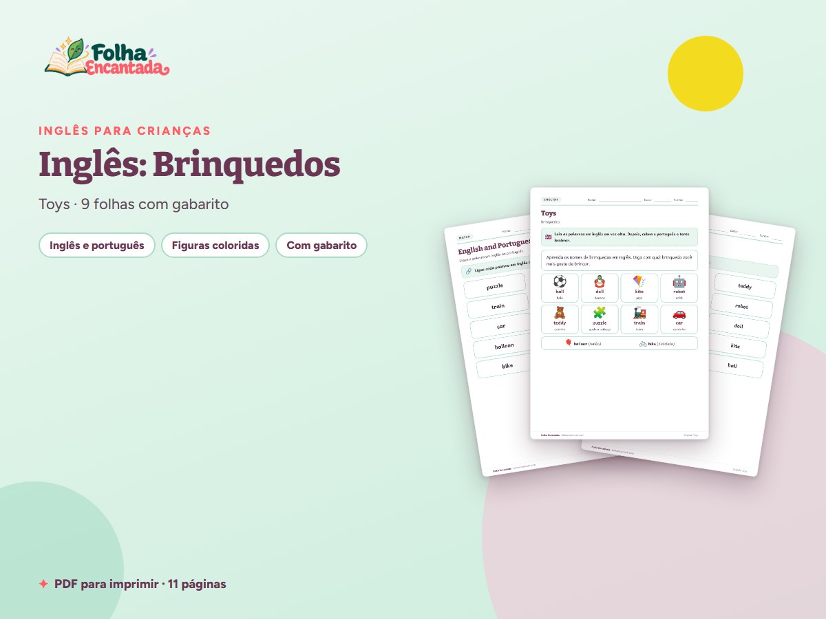 Capa da atividade Inglês para Crianças: Brinquedos