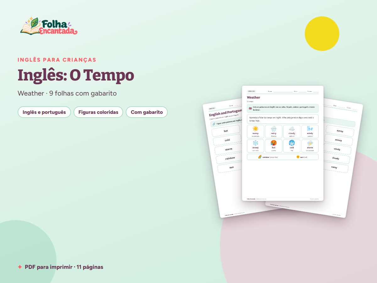 Capa da atividade Inglês para Crianças: O Tempo