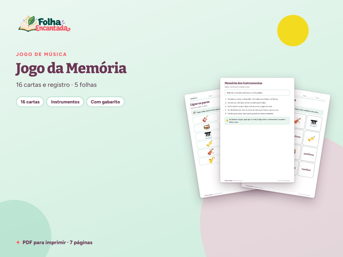 Capa da atividade Jogo da Memória dos Instrumentos Musicais