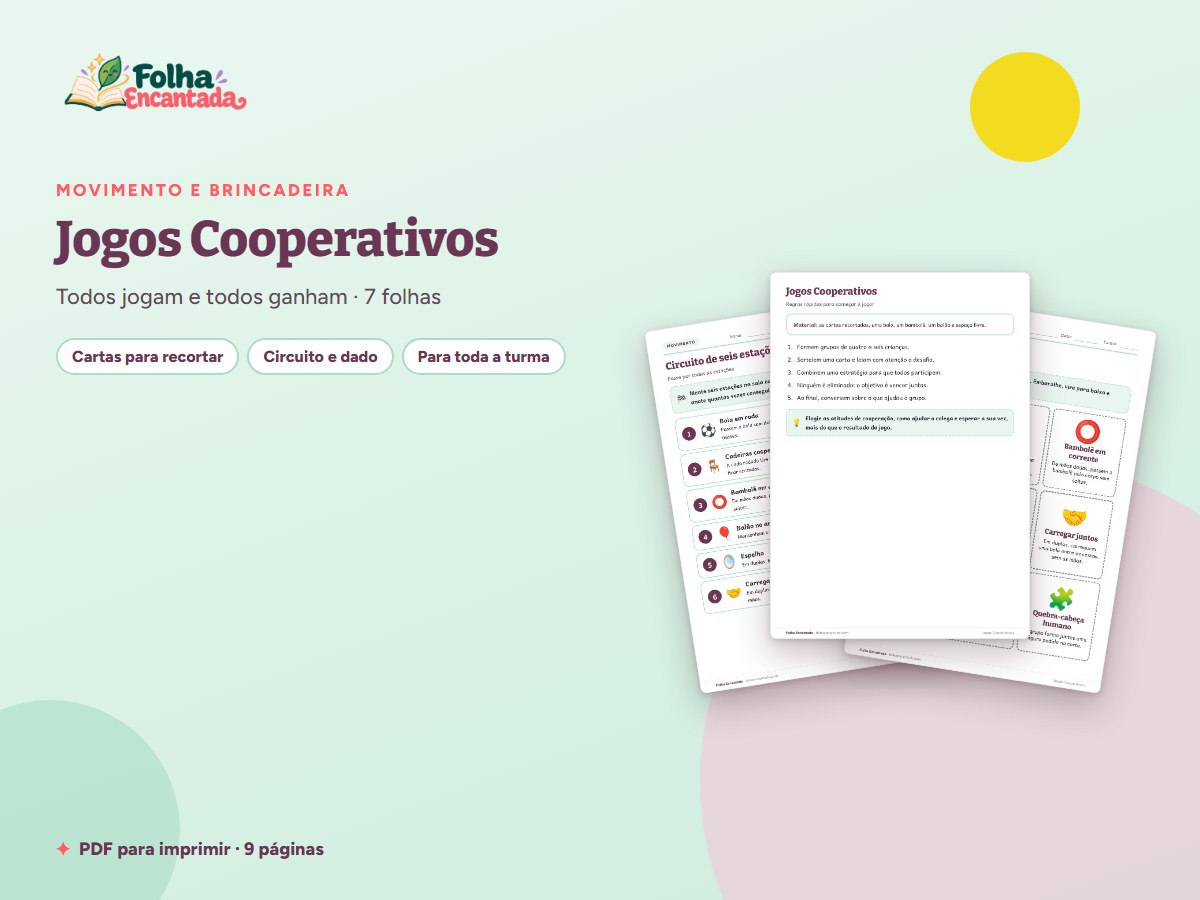 Capa da atividade Jogos Cooperativos: Ninguém Fica de Fora