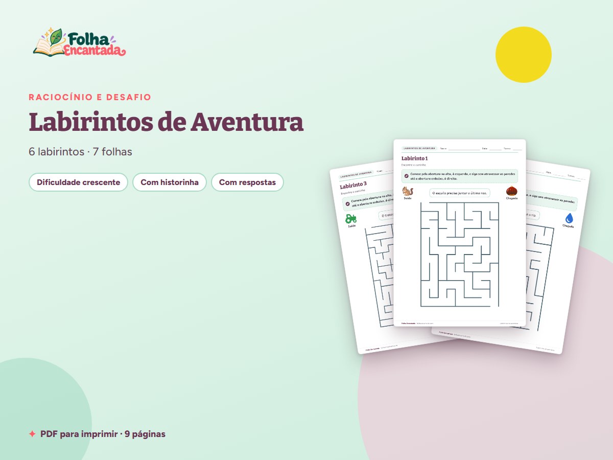 Capa da atividade Labirintos de Aventura: Do Fácil ao Difícil