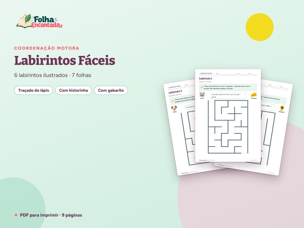 Capa da atividade Labirintos Fáceis para Começar