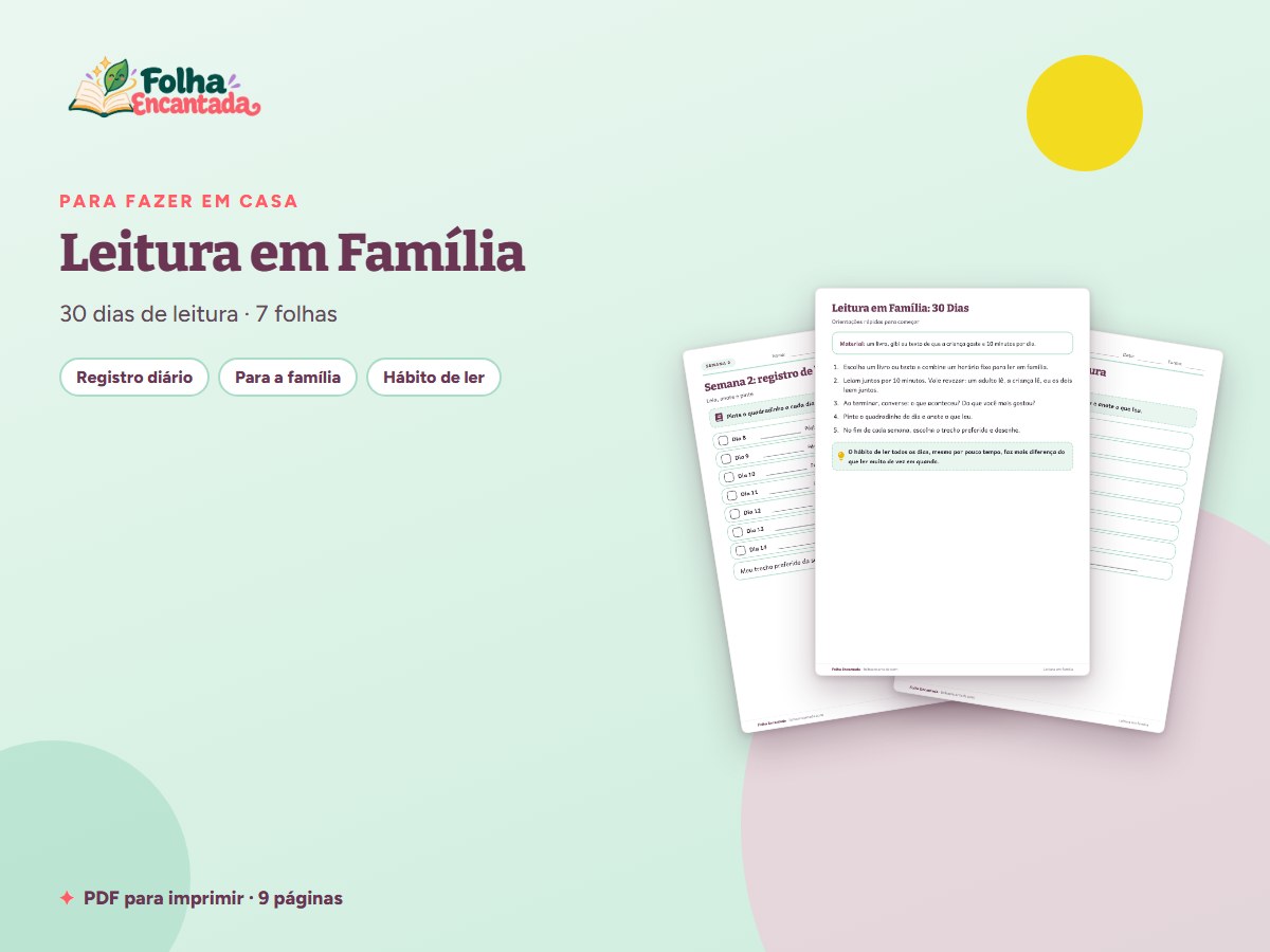Capa da atividade Leitura em Família: Desafio de 30 Dias