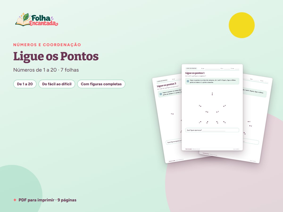 Capa da atividade Ligue os Pontos: 6 Desenhos para Descobrir