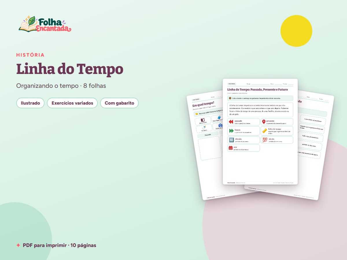 Capa da atividade Linha do Tempo: Passado, Presente e Futuro