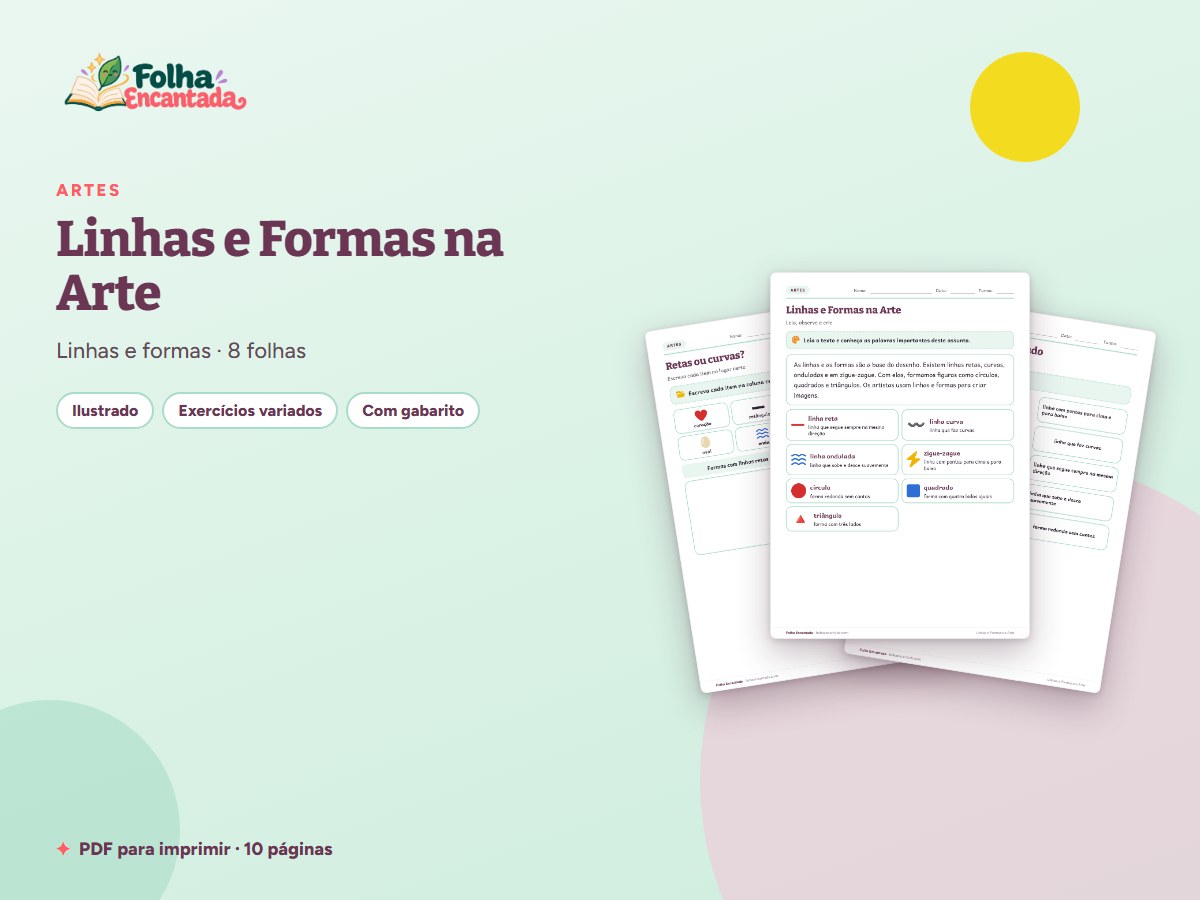 Capa da atividade Linhas e Formas na Arte