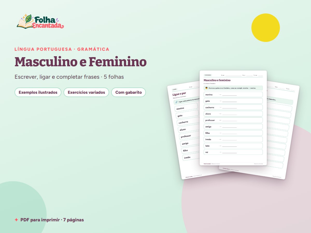 Capa da atividade Masculino e Feminino em Atividades