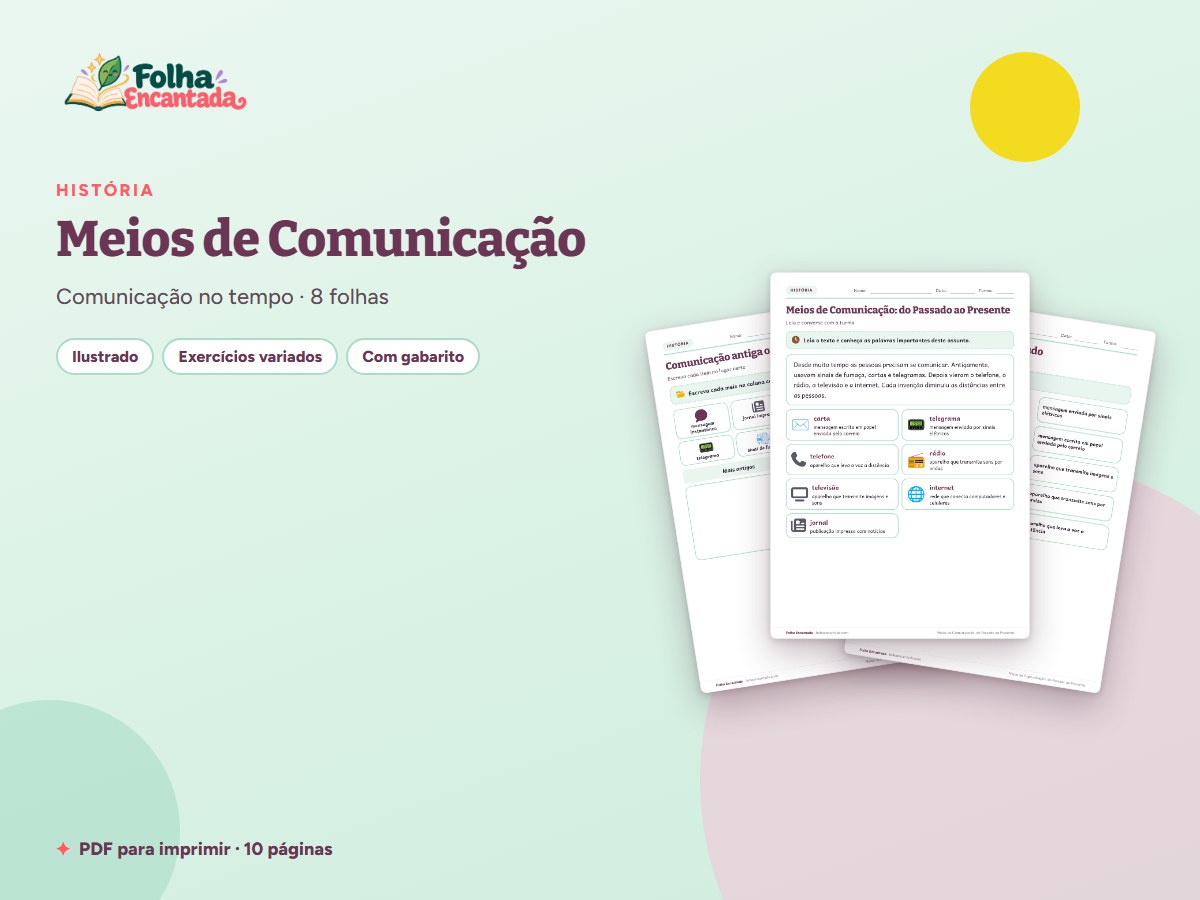 Capa da atividade Meios de Comunicação: do Passado ao Presente