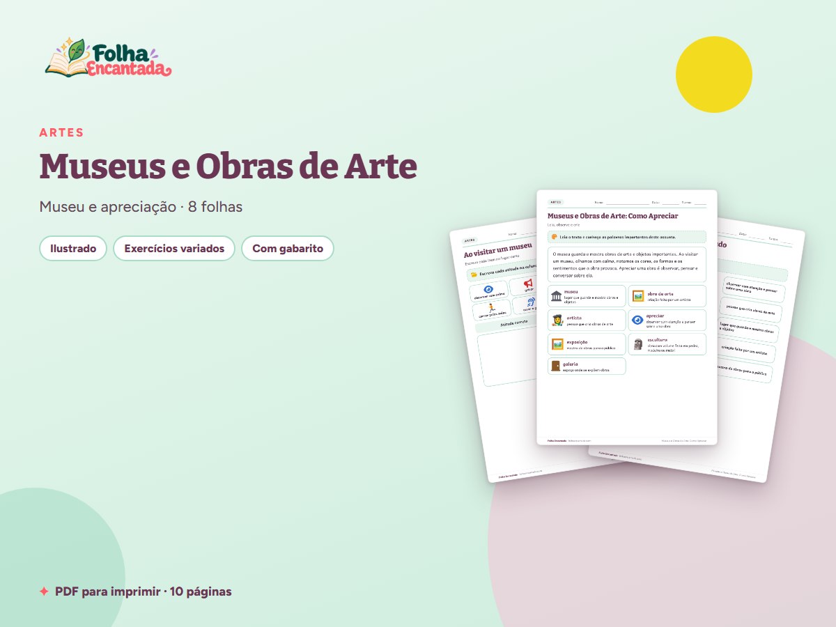 Capa da atividade Museus e Obras de Arte: Como Apreciar