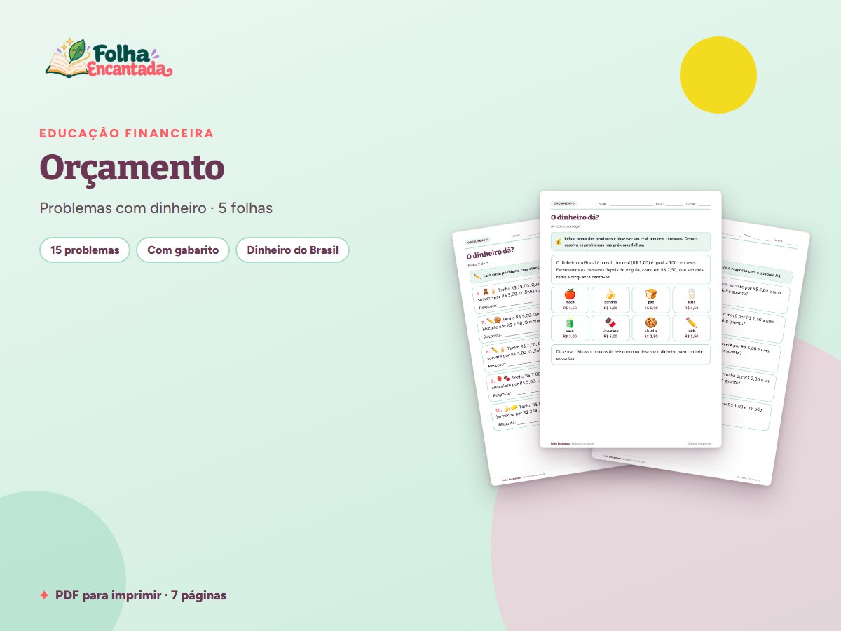 Capa da atividade Orçamento: O Dinheiro Dá?