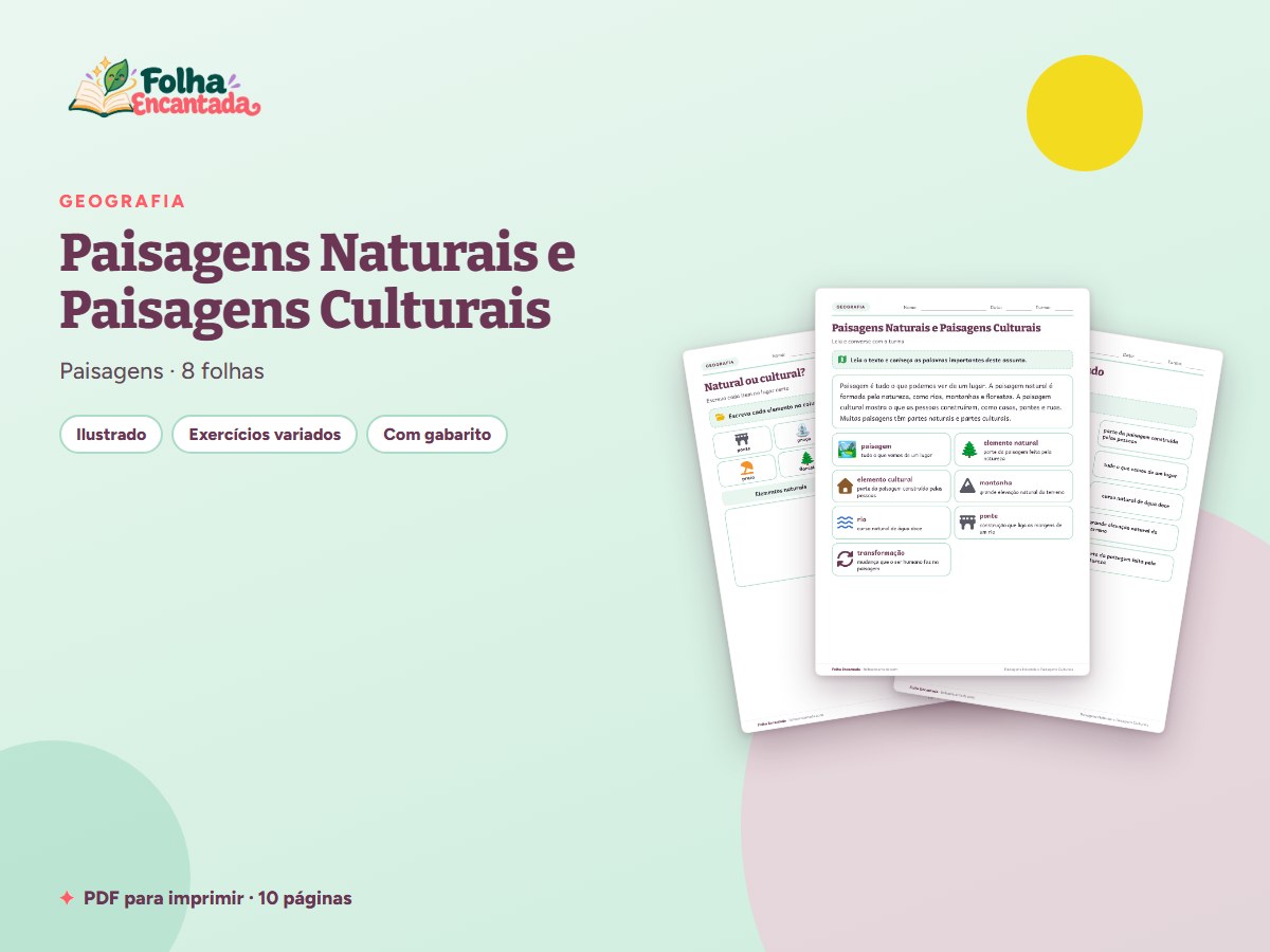 Capa da atividade Paisagens Naturais e Paisagens Culturais