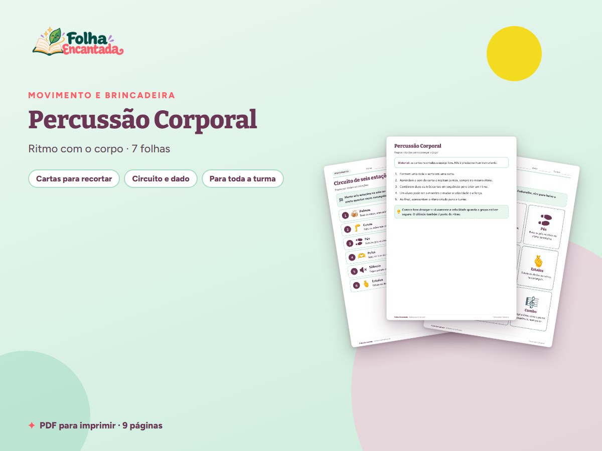 Capa da atividade Percussão Corporal: Cartas de Ritmo