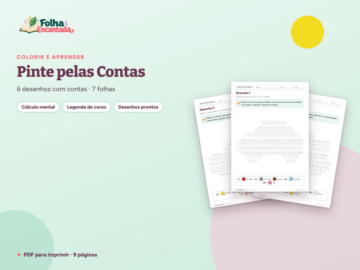 Capa da atividade Pinte pelas Contas: Tabuadas