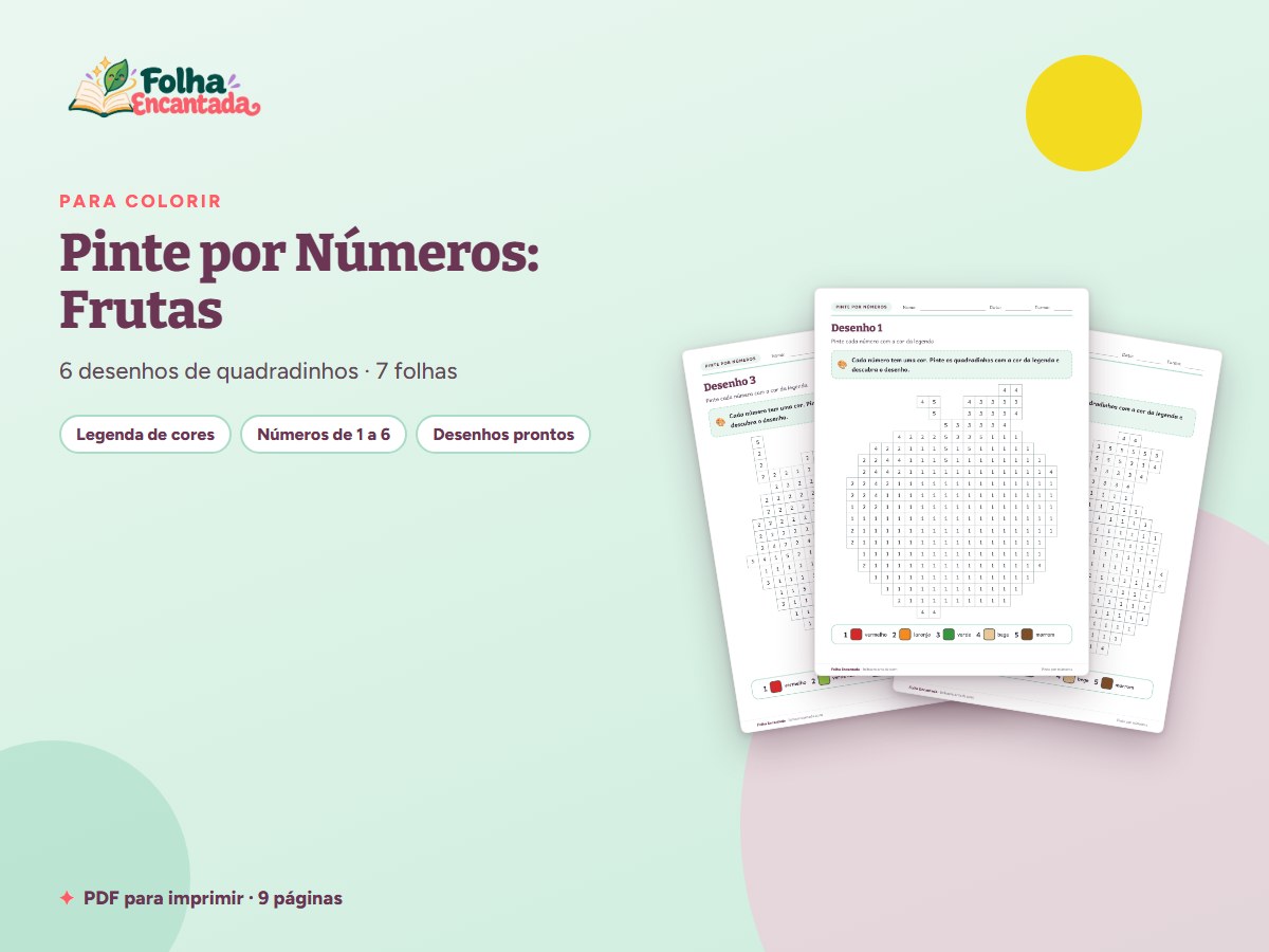 Capa da atividade Pinte por Números: Frutas