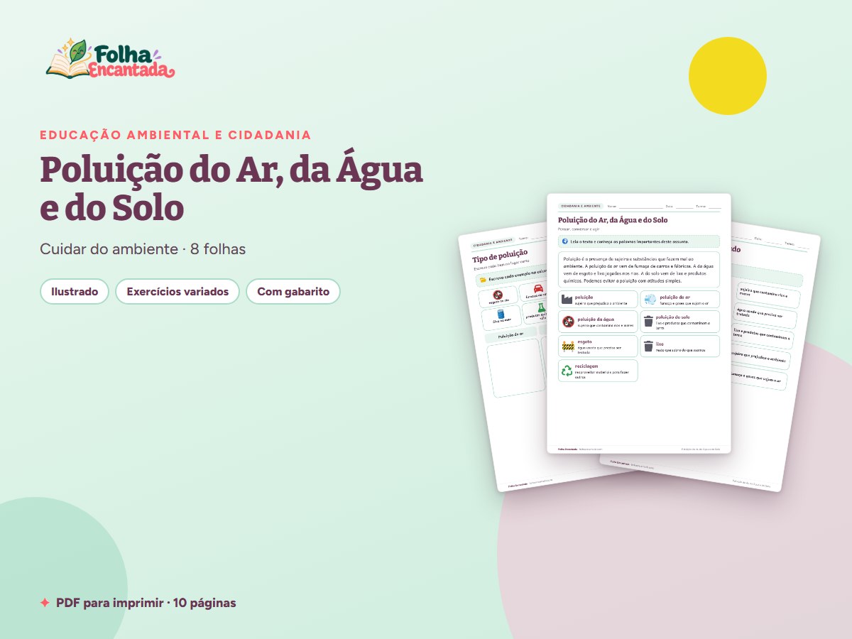 Capa da atividade Poluição do Ar, da Água e do Solo