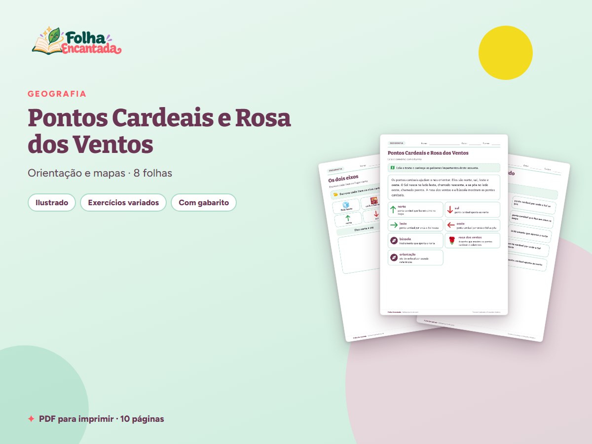 Capa da atividade Pontos Cardeais e Rosa dos Ventos