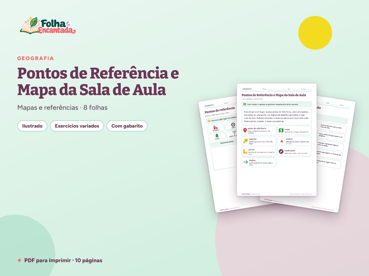 Capa da atividade Pontos de Referência e Mapa da Sala de Aula