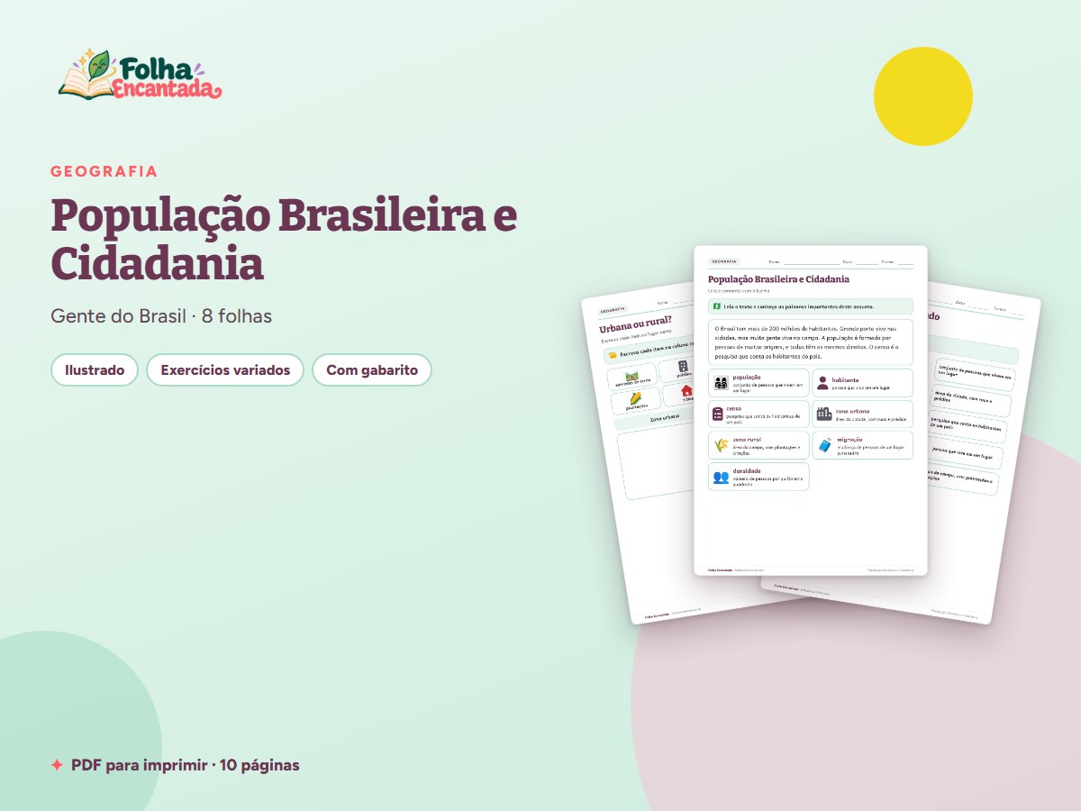 Capa da atividade População Brasileira e Cidadania