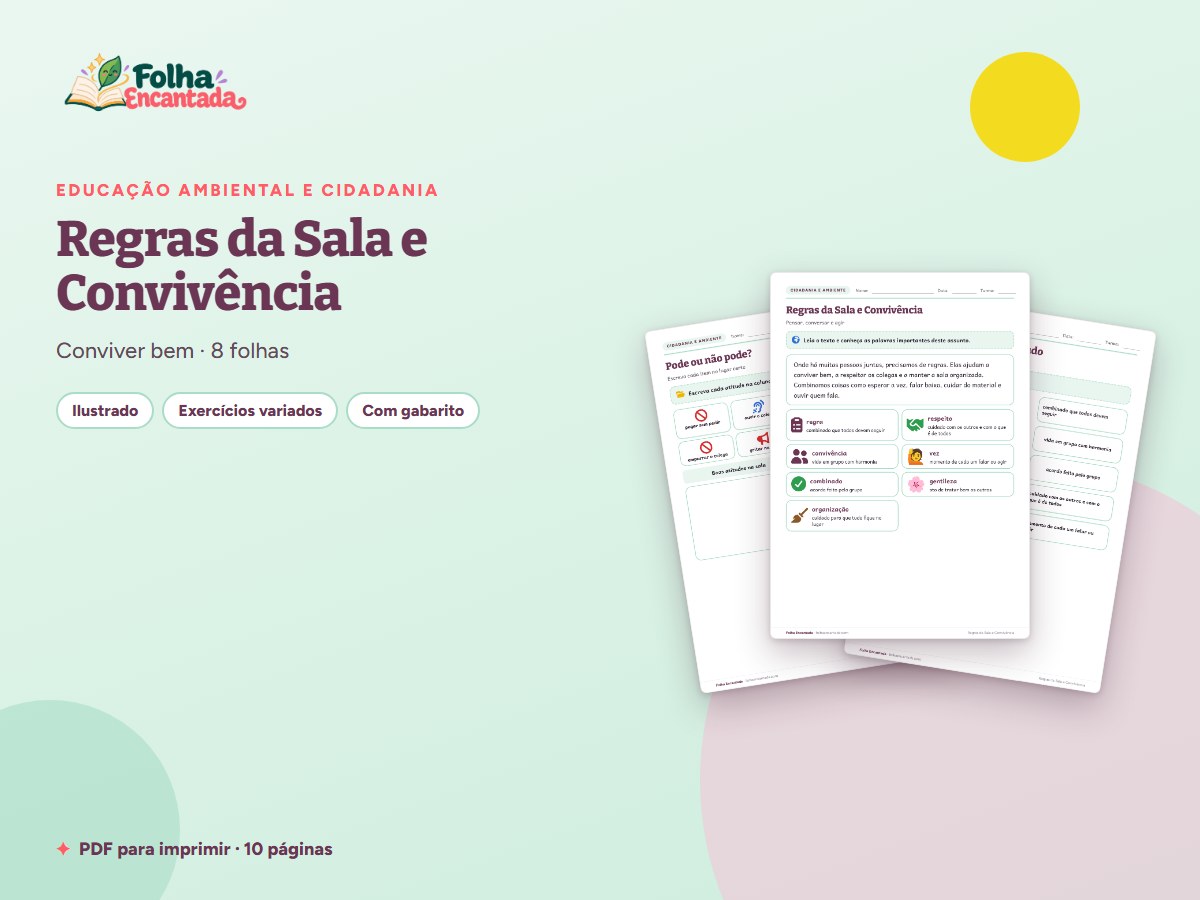 Capa da atividade Regras da Sala e Convivência