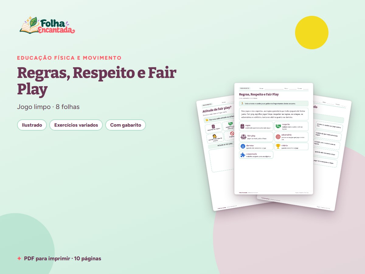 Capa da atividade Regras, Respeito e Fair Play
