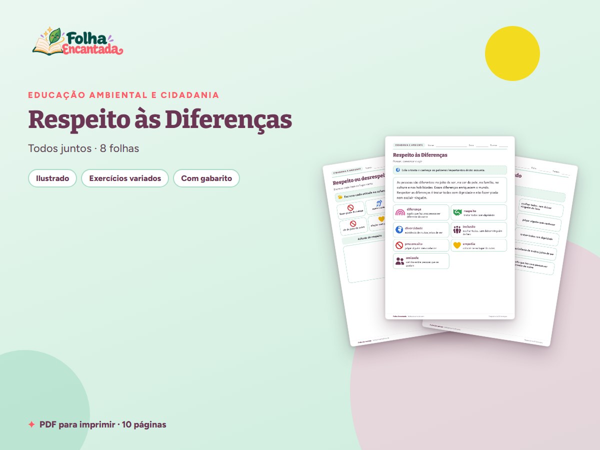 Capa da atividade Respeito às Diferenças
