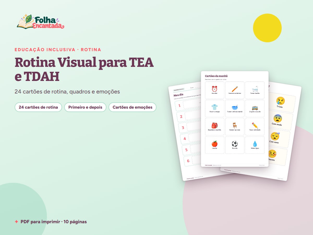 Capa da atividade Rotina Visual para TEA e TDAH: Cartões e Quadros