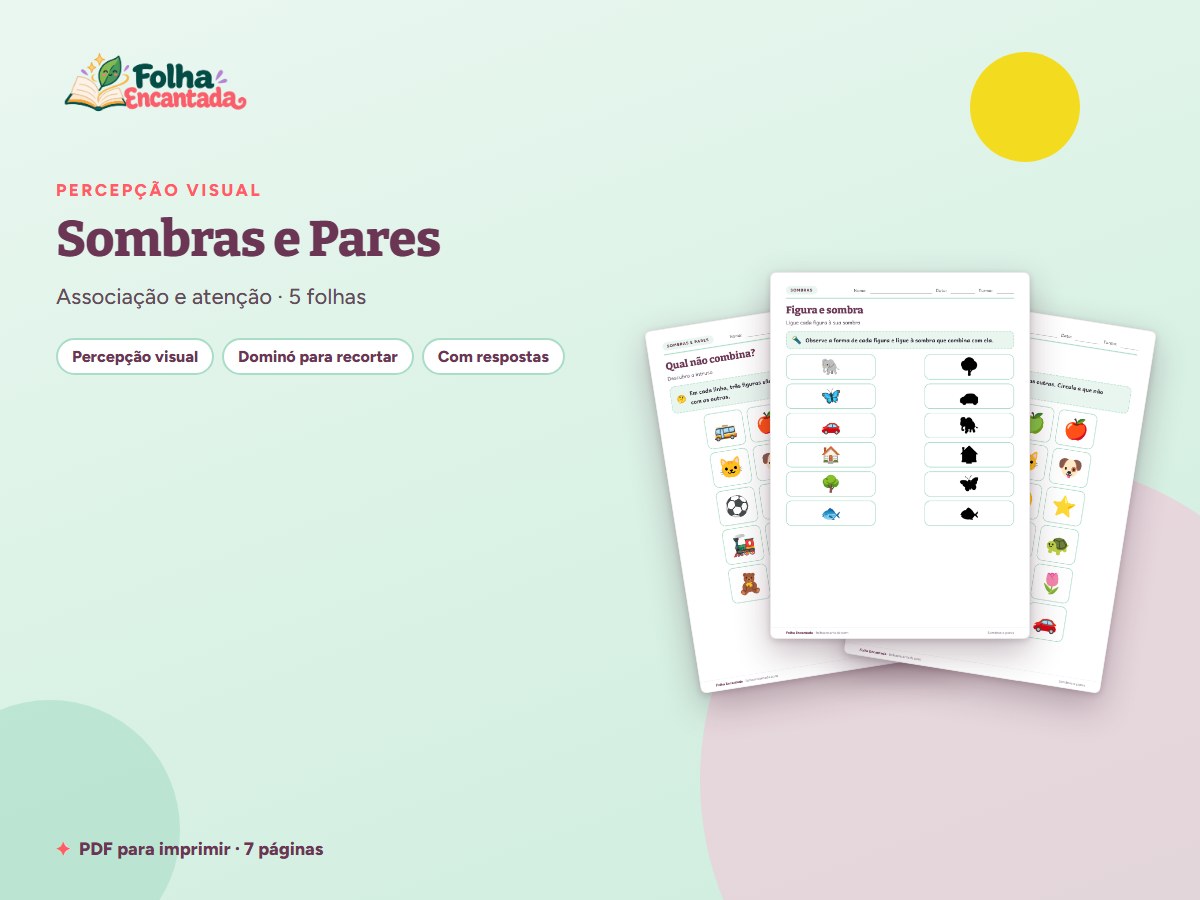 Capa da atividade Sombras e Pares: Jogos de Associação