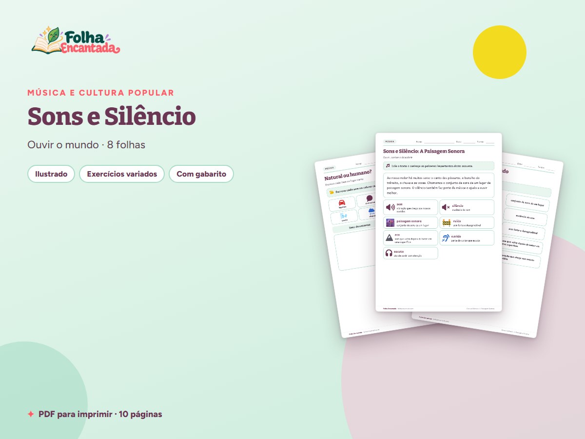 Capa da atividade Sons e Silêncio: A Paisagem Sonora