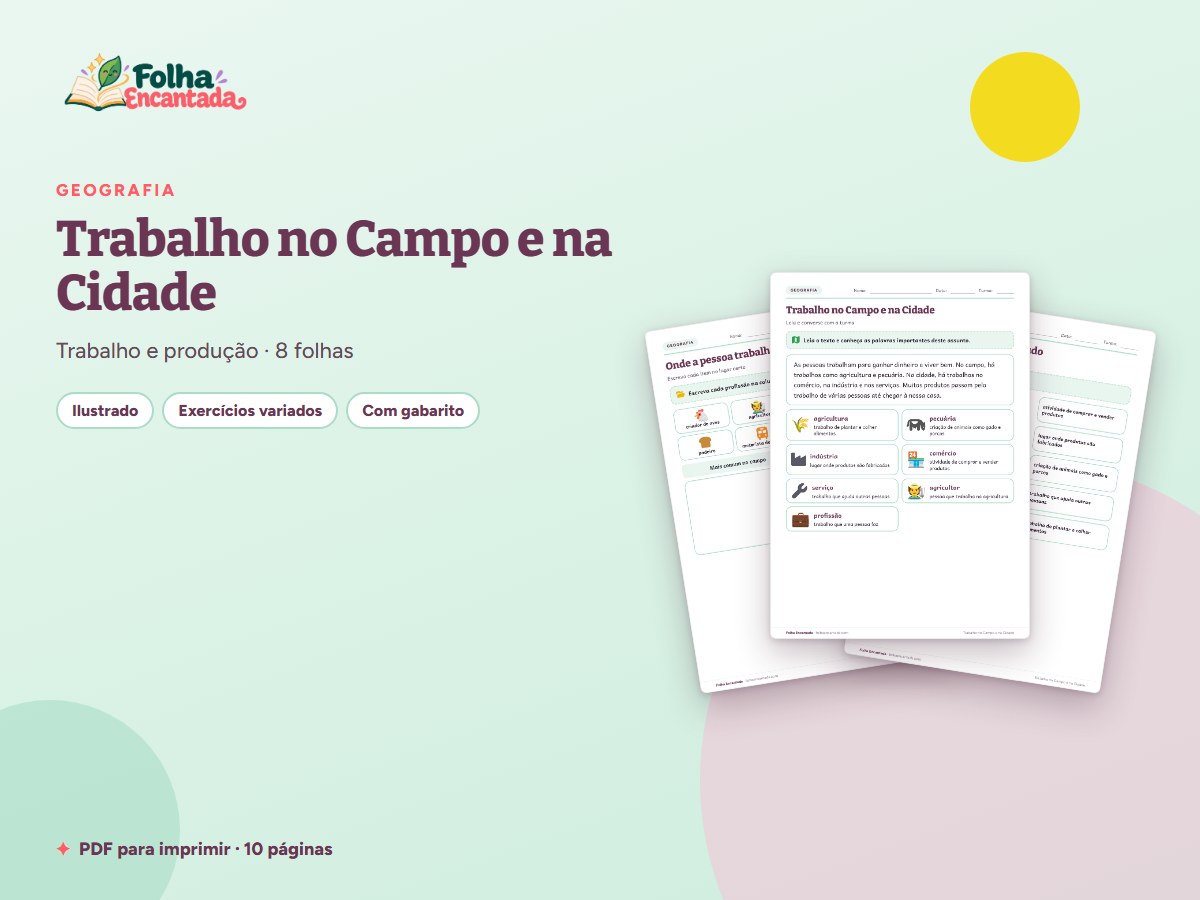 Capa da atividade Trabalho no Campo e na Cidade
