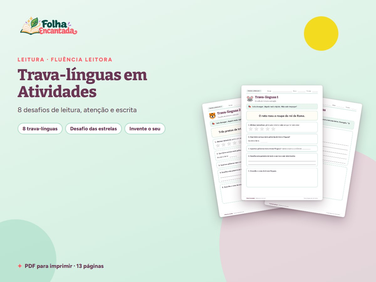 Capa da atividade Trava-línguas em Atividades: Leitura e Fluência