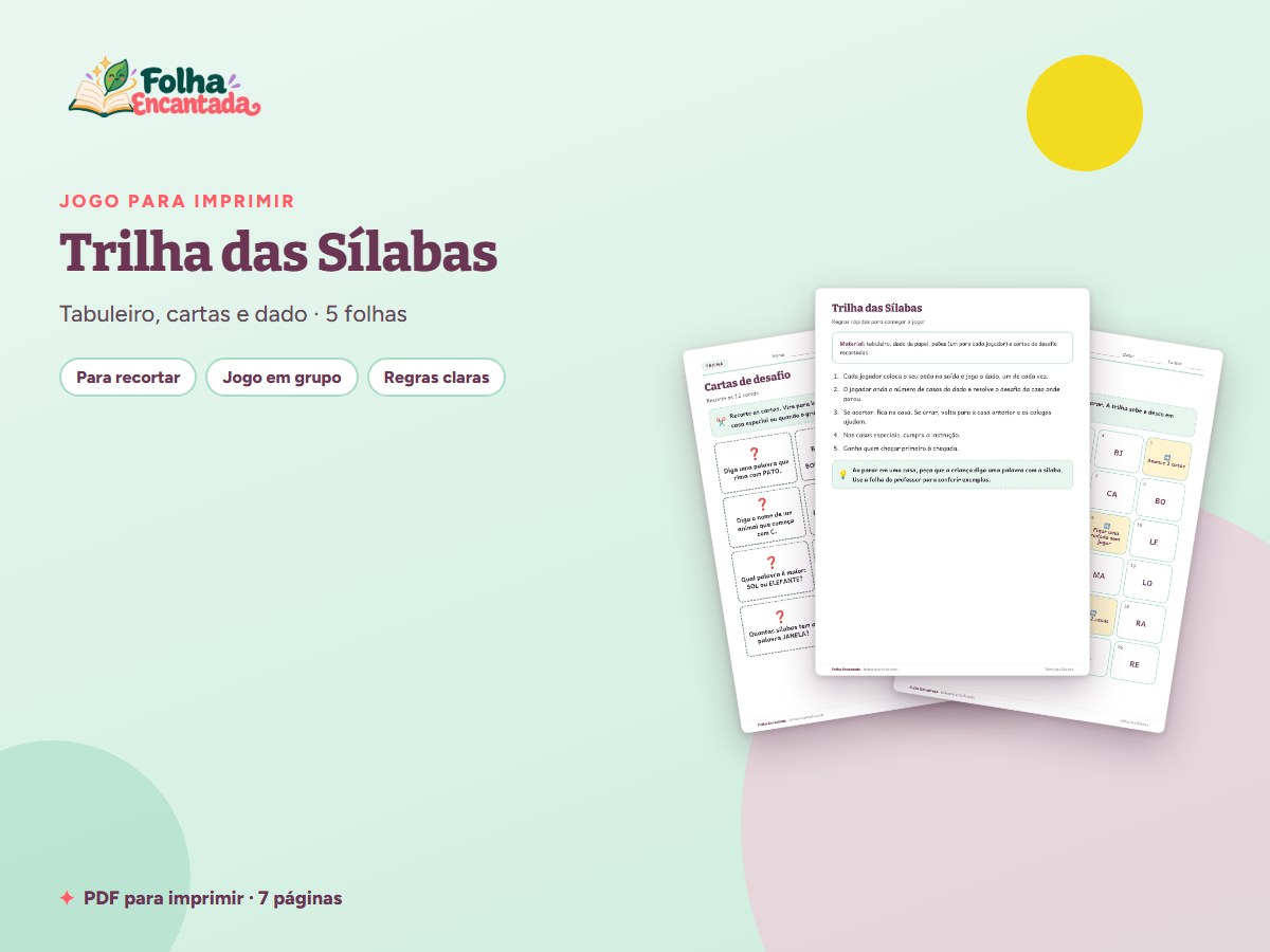 Capa da atividade Trilha das Sílabas: Jogo de Tabuleiro